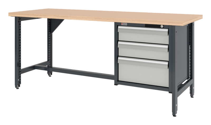 System-Werkbank WRKBANK-EINSTL-2FU-SHRNK-3SL-2000-R7035