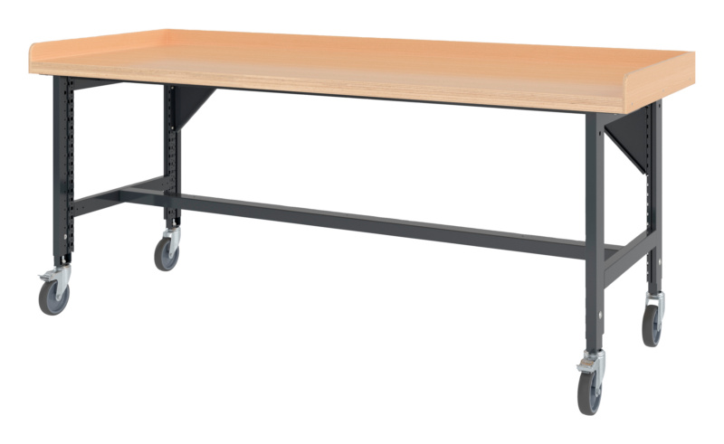 System-Werkbank fahrbar 2000 mm mit 2 höhenverstellbaren Werkbankfüßen