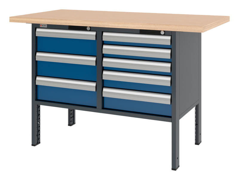 System-Kastenwerkbank 1500 mm mit 2 Unterbaublöcken 8.6