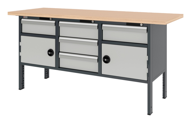 System-Kastenwerkbank 2000 mm mit 3 Unterbaublöcken 8.6