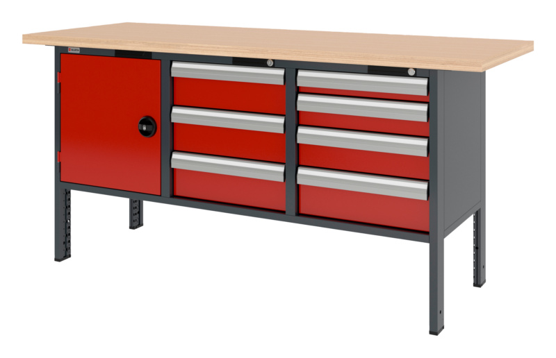 System-Kastenwerkbank 2000 mm mit 3 Unterbaublöcken 8.6