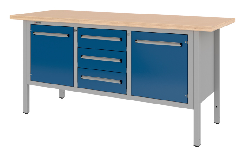 Standard-Kastenwerkbank 2000 mm mit 3 Unterbaublöcken