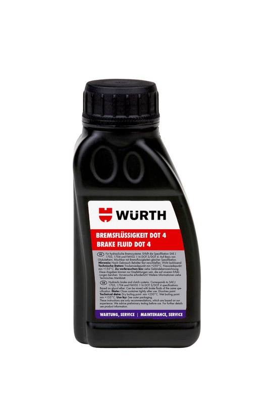 Bremsflüssigkeit DOT 4 250 ml für hydraulische Bremssysteme