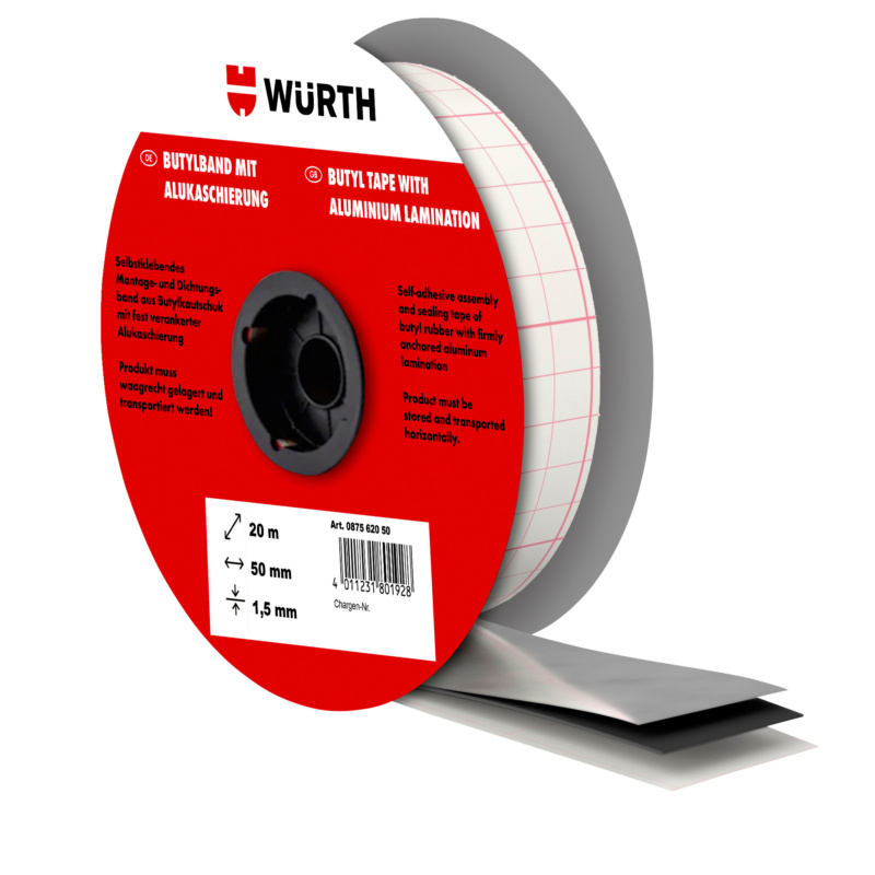 Butylband mit Alukaschierung 45mm x 20m