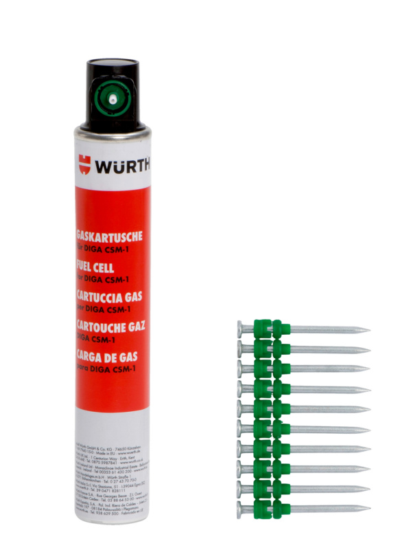 Magazinierte Nägel und Gaskartusche NG CSM-1 2,6 x 45mm