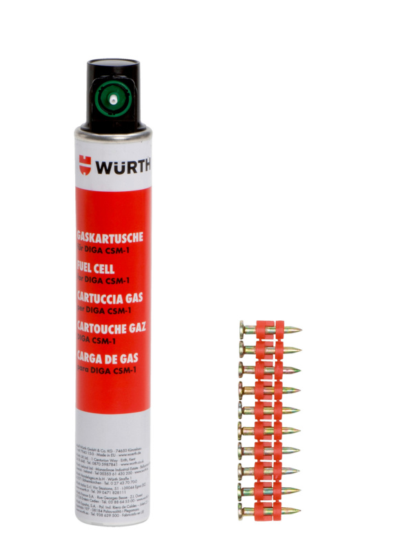Magazinierte Nägel und Gaskartusche NG CSM-1 HFB 3,0 x 22mm Passend * DIGA CSM-1