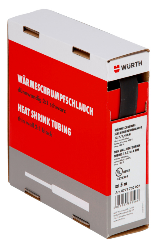 Wärmeschrumpfschlauch dünnwandig 3,2/1,6 mm Schrumpfrate 2:1, ohne Innenkleber