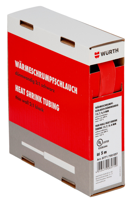 Wärmeschrumpfschlauch dünnwandig 3,2/1,6 mm Schrumpfrate 2:1, ohne Innenkleber