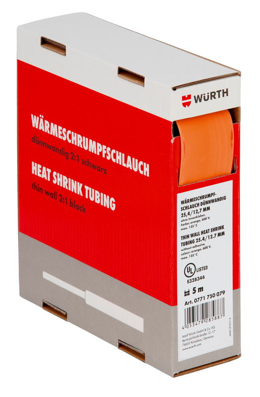 Wärmeschrumpfschlauch dünnwandig 9,5/4,8 mm Schrumpfrate 2:1, ohne Innenkleber