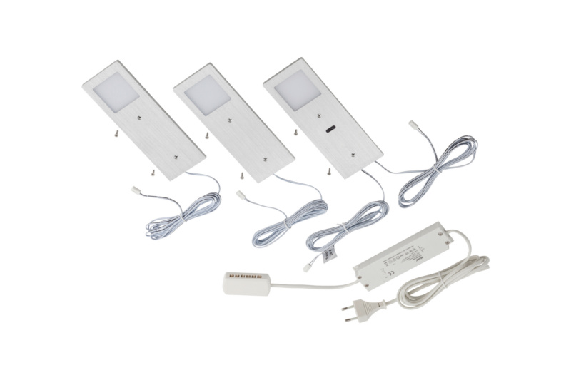 LED-Unterbauleuchte UBL-24-7-Set LEUCHT-LED-UBL-24-7-SET-WW-ALUF-3TLG