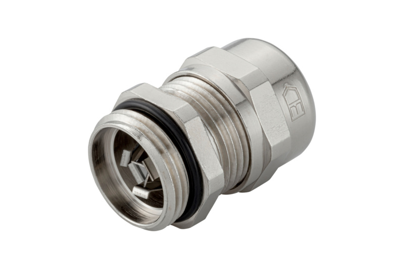 EMV-Kabelverschraubung Messing metrisch nach EN 60423 mit Kontaktfeder M20x1,5mm