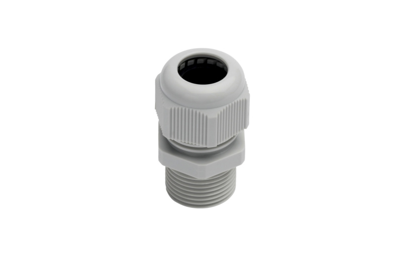 Kabelverschraubung PA Gewinde lang KBLVSHR-RAL7035-M16X1,5/L-SW20-(5-10MM)