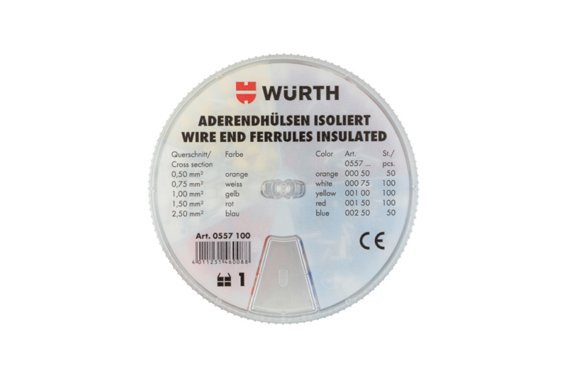 Aderendhülse mit Kunststoffhülse Box Typ 1 0,5-2,5 mm²