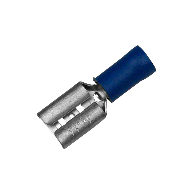 Isolierte Flachsteckhülse PVC DIN46245 T1-3 CRIMPKBLSHH-DIN46245-2,8X0,8-BLAU