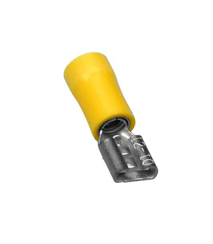 Isolierte Flachsteckhülse PVC DIN46245 T1-3 CRIMPKBLSHH-DIN46245-GE-6QMM-9,5X1,2