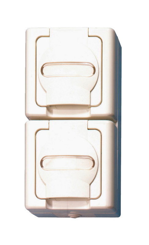 ELMO®  AP-Feuchtraum Schutzkontakt-Steckdose 159x78x60 2-fach senkrecht