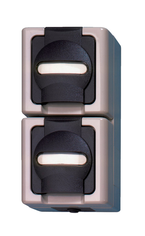 ELMO®  AP-Feuchtraum Schutzkontakt-Steckdose 159x78x60 2-fach senkrecht