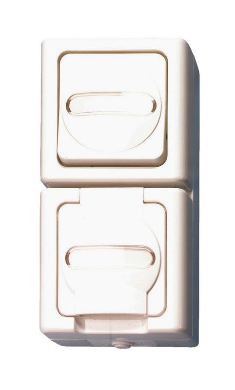 ELMO®  AP-Feuchtraum Universalschalter/Steckdose senkrecht 159x78x61