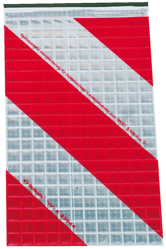 Warnflagge 250x400 mm für Hubladebühnen, Typ III (retroreflektierend)