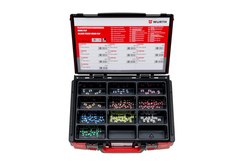 Flachstecksicherungen MINI-FLP Silver Sortiment 100 Teile im System-Koffer 4.4.1