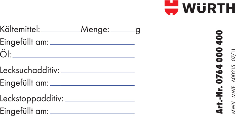Wartungsaufkleber für den Motorraum