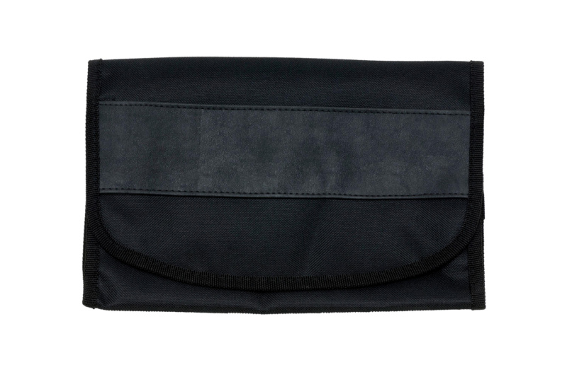 Wagenpapiertasche Nero unbedruckt aus schwarzem Nylon kombiniert mit Kunstleder