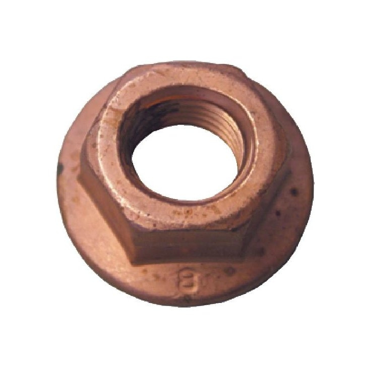 Auspuffmutter mit Flansch M 10 Stahl 6, verkupfert
