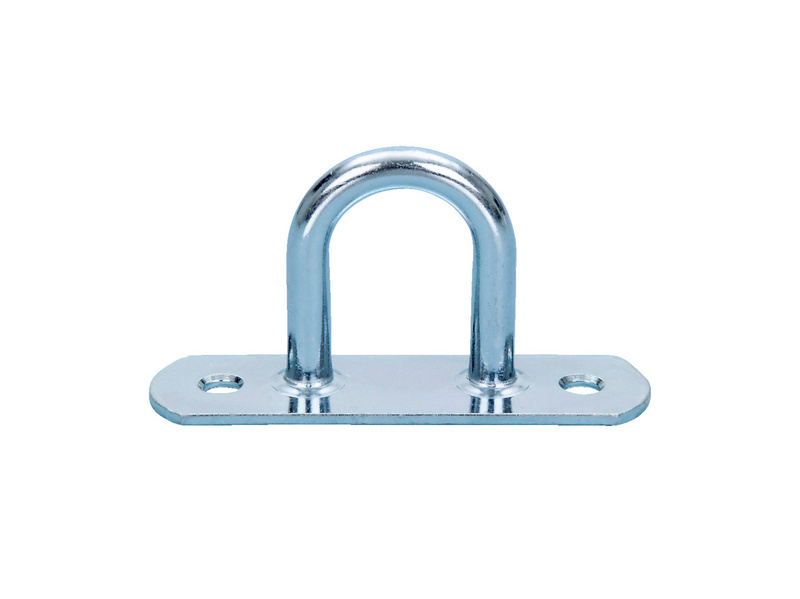 Bügelkrampe für Rundösen Ø 36, Ø 40 und Ovalösen 42 x 22 mm, gerade Grundplatte