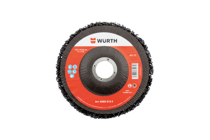 Nylon-Schleifvliesscheibe Ø 125mm mit Gewebeteller