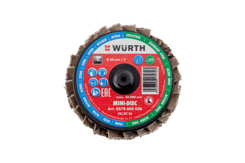 Lamellenfächerscheibe Mini-Disc Zirkonkorund Ø 50 mm