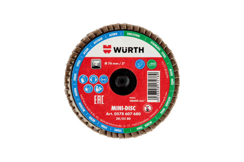 Lamellenfächerscheibe Mini-Disc Zirkonkorund Ø 76 mm