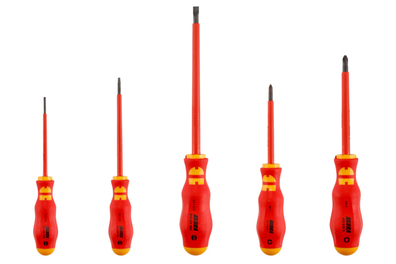 VDE-Schraubendrehersatz Längsschlitz/Kreuzschlitz PZ 5-teilig
