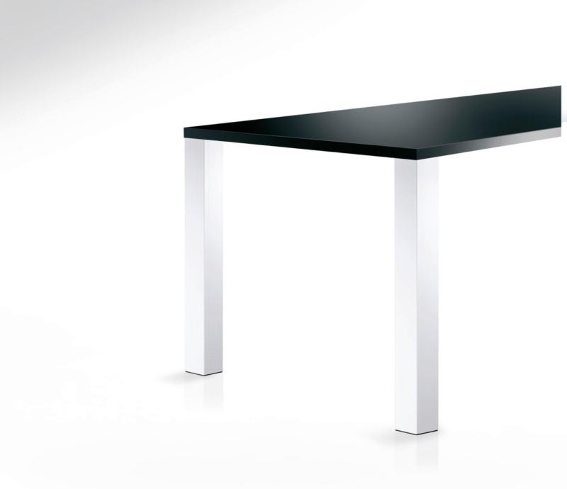 Tischbein quadratisch TIBEIN-QUADR-80MM-ST-WEISS-MATT-705MM
