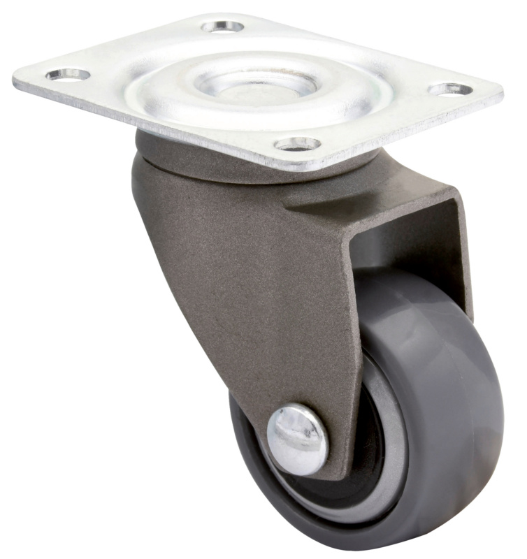 Möbel-Lenkrolle weich 3C-Serie mit Anschraubplatte