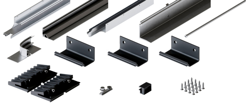 Schienen-Set für 2 Türen SHN-SET-FOLD-CONCEPTA3-2T-LI-SILBERF