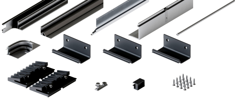 Schienen-Set für 2 Türen SHN-SET-FOLD-CONCEPTA3-2T-RE-SILBERF