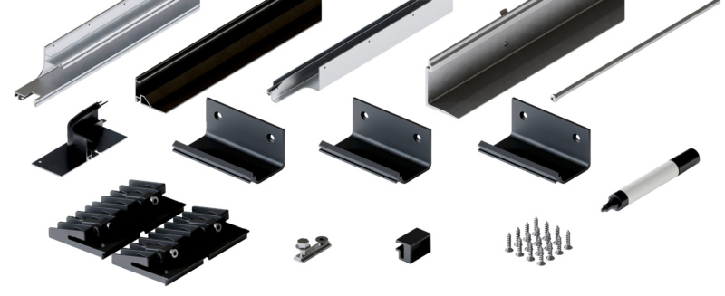 Schienen-Set für 2 Türen SHN-SET-FOLD-CONCEPTA3-2T-LI-SCHWARZ