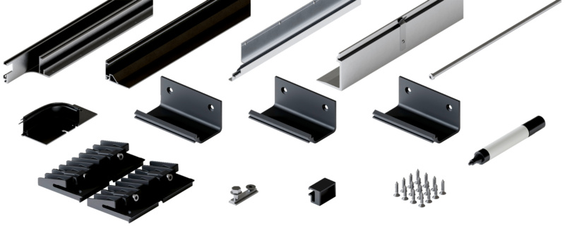 Schienen-Set für 2 Türen SHN-SET-FOLD-CONCEPTA3-2T-RE-SCHWARZ