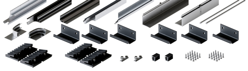 Schienen-Set für 4 Türen SHN-SET-FOLD-CONCEPTA3-4T-SILBERFARBEN