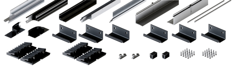 Schienen-Set für 4 Türen SHN-SET-FOLD-CONCEPTA3-4T-SCHWARZ