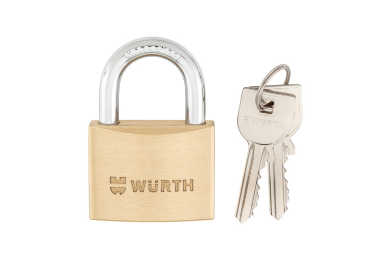 Vorhängeschloss Messing Würth VORHAENGSHLO-WUERTH-MS-50MM