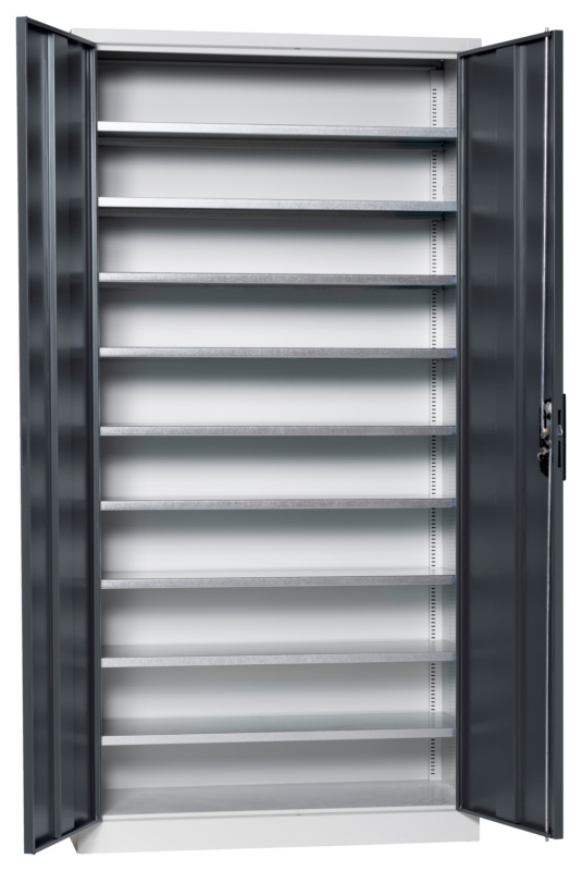 Flügeltürenschrank Tiefe 420 mm FLGTRSHRNK-LGRBOX-SLB-FB415-RAL7016