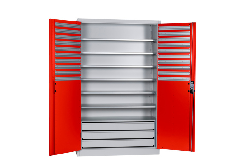 Flügeltürenschrank Tiefe 500 mm FLGTRSHRNK-LGRBOX-SLB-FB514S-RAL3020
