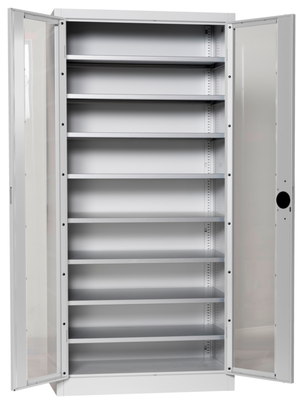 Flügeltürenschrank Tiefe 500 mm mit Sichtfenstertüren