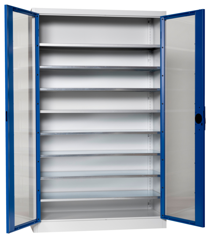 Flügeltürenschrank Tiefe 500 mm mit Sichtfenstertüren
