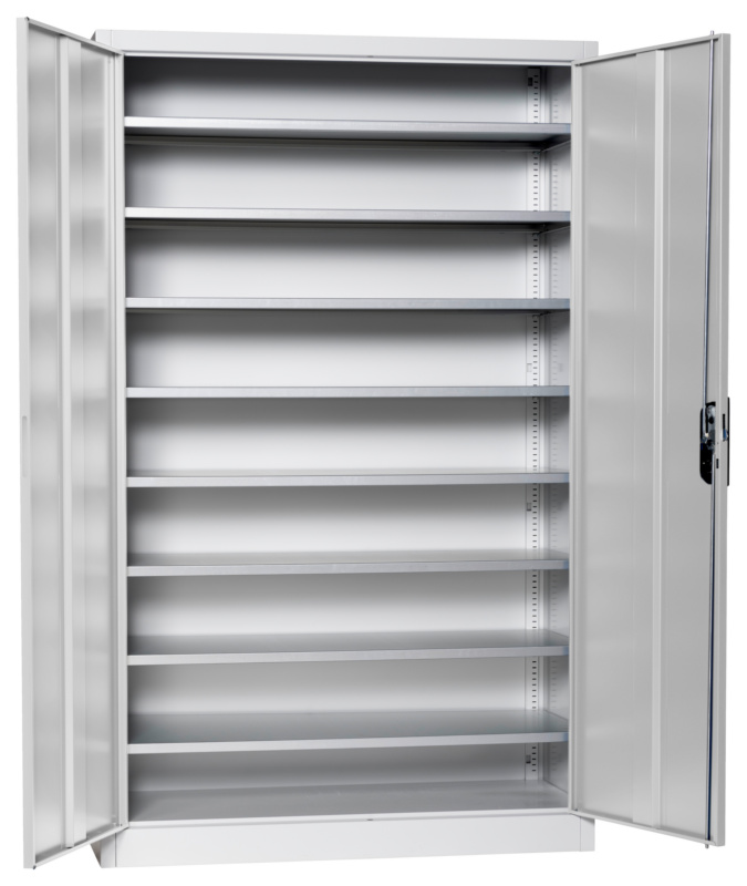 Flügeltürenschrank Tiefe 500 mm FLGTRSHRNK-VOLLBL-SLB-FB523-RAL7035