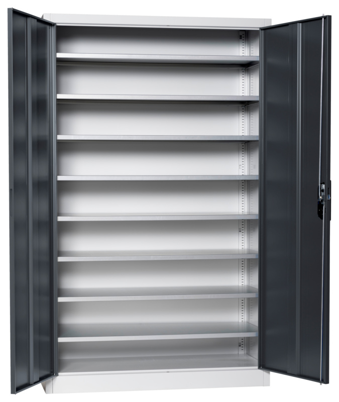 Flügeltürenschrank Tiefe 500 mm FLGTRSHRNK-VOLLBL-SLB-FB523-RAL7016