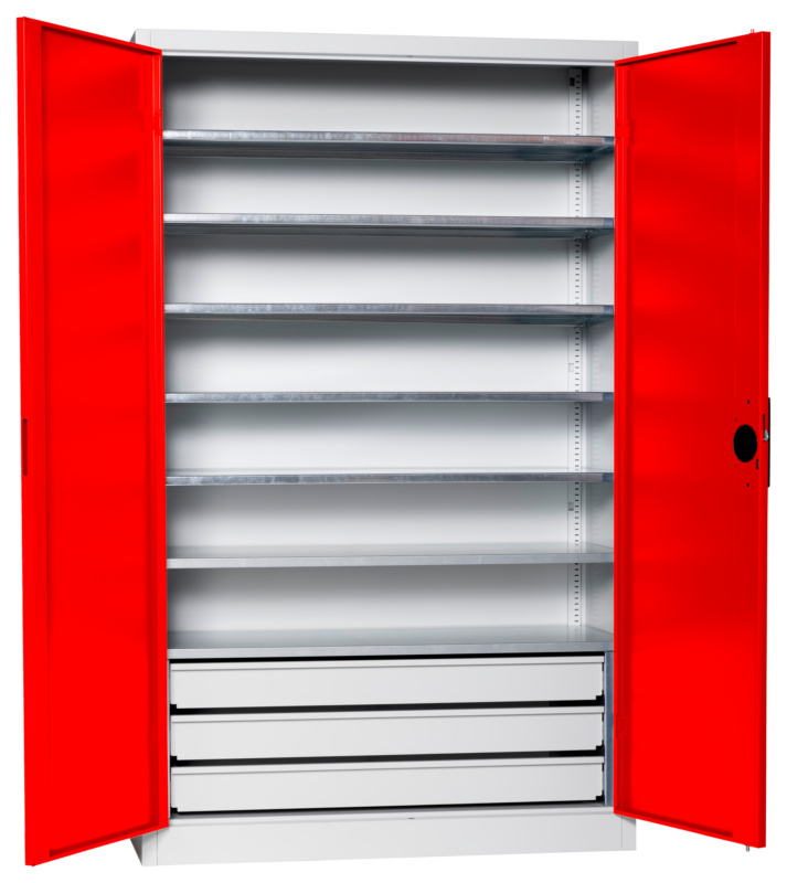 Flügeltürenschrank Tiefe 500 mm FLGTRSHRNK-VOLLBL-SLB-FB523S-RAL3020