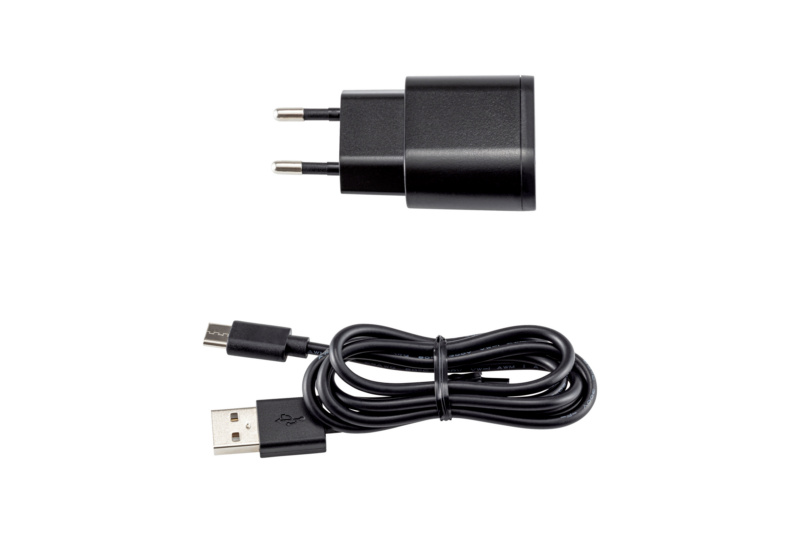 Ladegerät 5 V 1 A mit USB-A-/USB-C-Ladekabel NETZSTE-USB-STE/C-SCHWARZ-5W-5V/1A