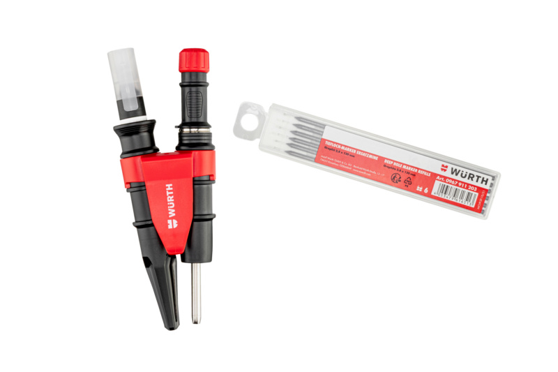 Doppelköcher-Set mit Tiefloch-Marker und Bohrloch-Marker DUO 10-teilig